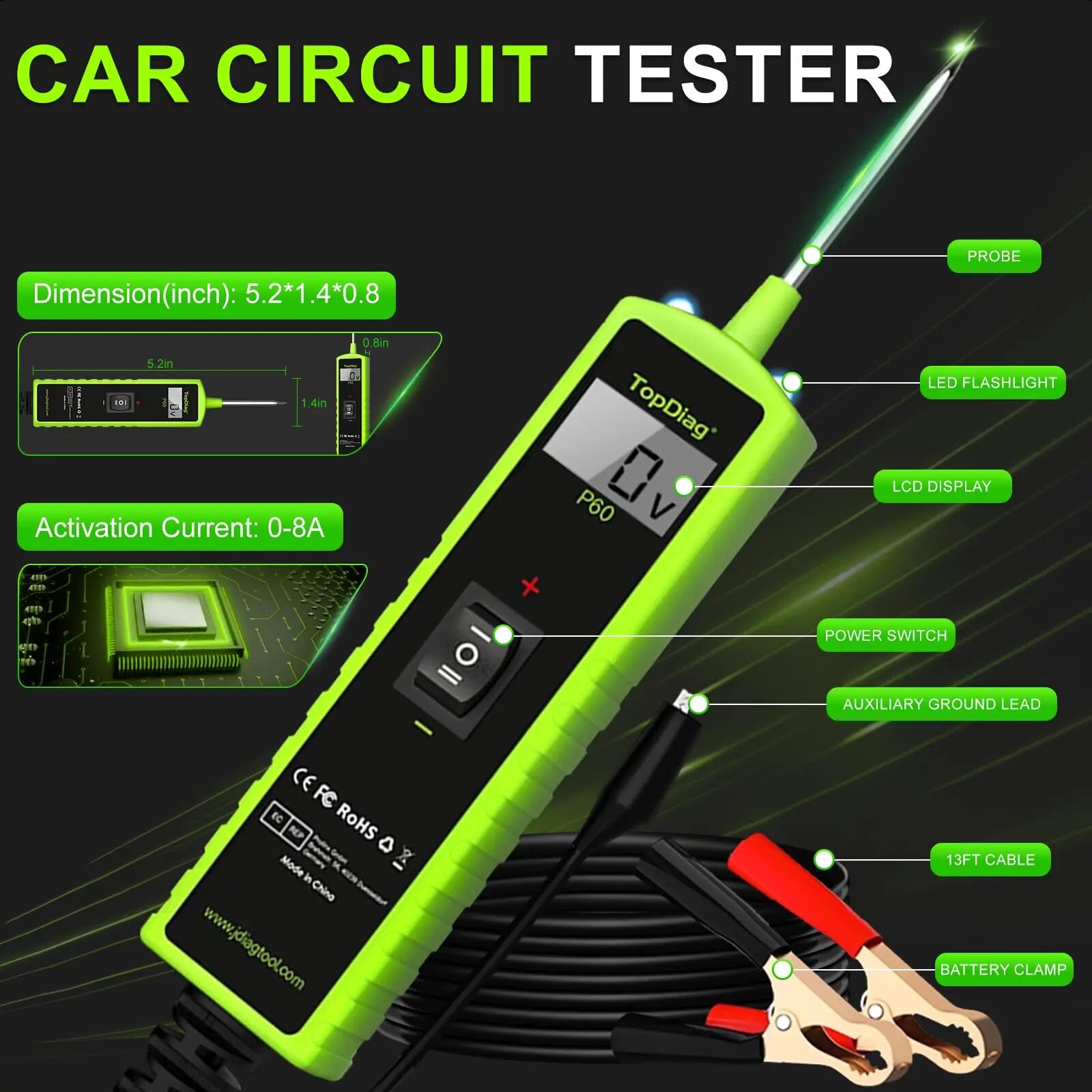 Power Tools In Automotive - Jdiag P60, Probador de Circuitos Eléctricos