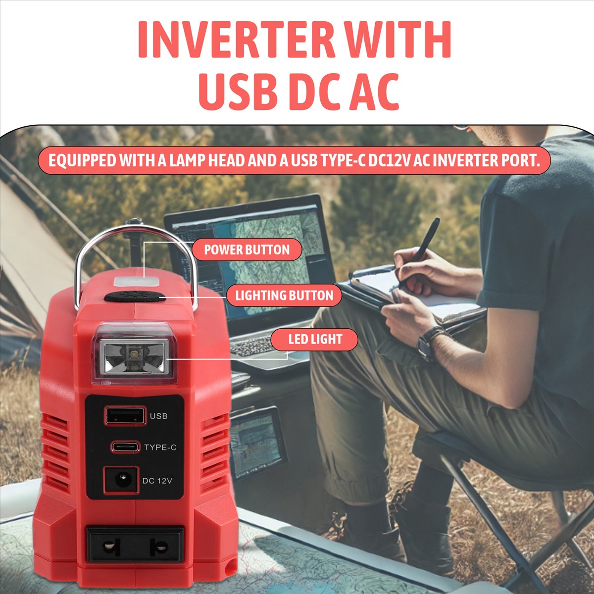 Power Tools Toolstation - Convertidor inversor DT81, inversor de corriente