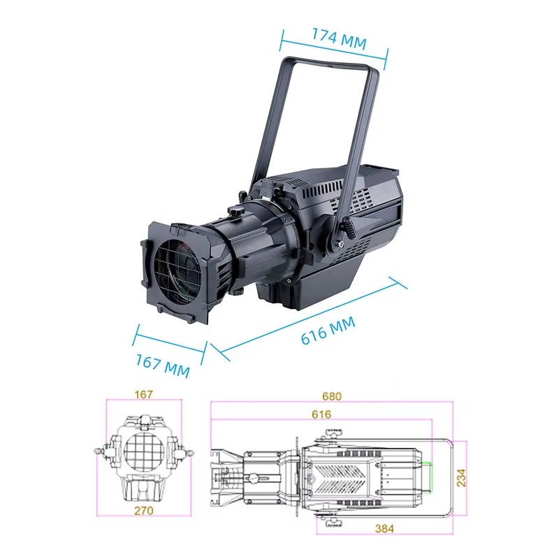 Foco de escenario COB de 600W  - Power Tools Zoom reseña y precio