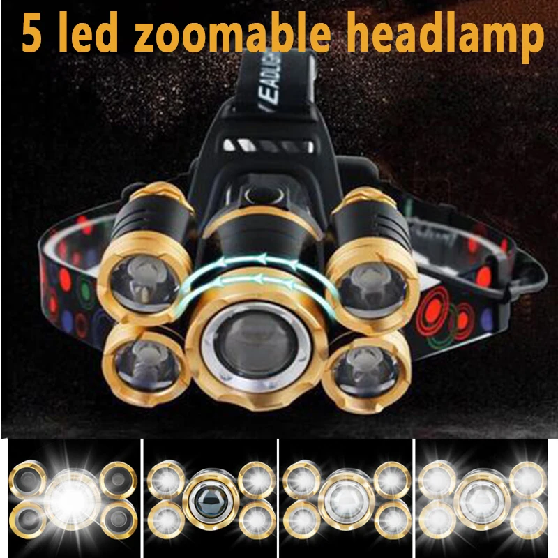 Lámpara de cabeza 5LED T6, lin - Power Tools Zoom reseña y precio