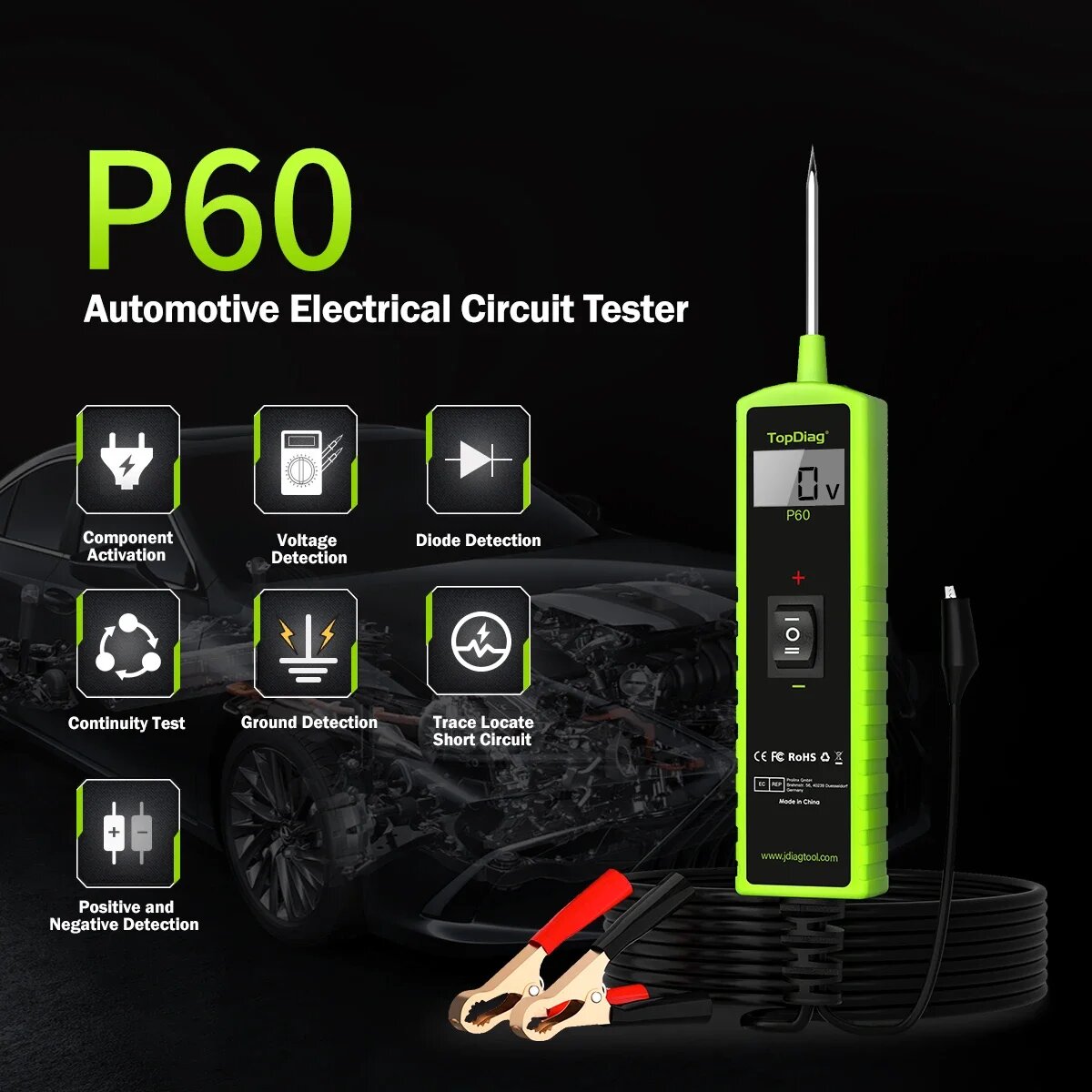 Jdiag P60, Probador de Circuit - Power Tools In Automotive reseña y precio
